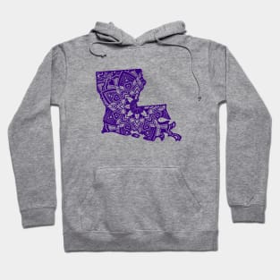 Purple Louisiana State Gift Mandala Yoga LA Art Hoodie